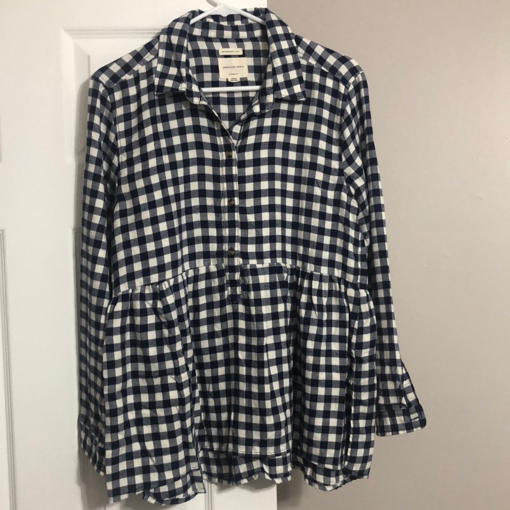Navy Blue Checkered Top(still available)
